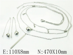 HY Wholesale Jewelry 316L Stainless Steel Earrings Necklace Jewelry Set-HY59S0171HHY