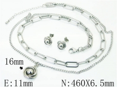 HY Wholesale Jewelry 316L Stainless Steel Earrings Necklace Jewelry Set-HY59S2223HJF