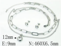 HY Wholesale Jewelry 316L Stainless Steel Earrings Necklace Jewelry Set-HY59S2228HJT