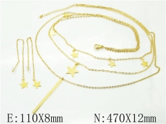 HY Wholesale Jewelry 316L Stainless Steel Earrings Necklace Jewelry Set-HY59S0184HJA