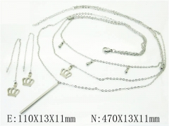 HY Wholesale Jewelry 316L Stainless Steel Earrings Necklace Jewelry Set-HY59S0174HHB