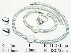 HY Wholesale Jewelry 316L Stainless Steel Earrings Necklace Jewelry Set-HY50S0166JIV