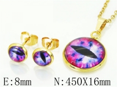 HY Wholesale Jewelry 316L Stainless Steel Earrings Necklace Jewelry Set-HY89S0503JLB