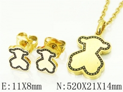 HY Wholesale Jewelry 316L Stainless Steel Earrings Necklace Jewelry Set-HY90S0501IKC