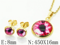 HY Wholesale Jewelry 316L Stainless Steel Earrings Necklace Jewelry Set-HY89S0514JLA