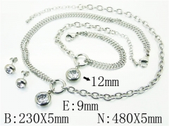 HY Wholesale Jewelry Sets 316L Stainless Steel Earrings Necklace Jewelry Set-HY59S2294HMW