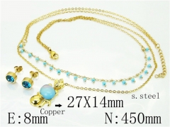 HY Wholesale Jewelry Sets 316L Stainless Steel Earrings Necklace Jewelry Set-HY26S0086PLW