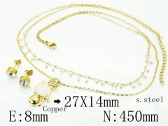 HY Wholesale Jewelry Sets 316L Stainless Steel Earrings Necklace Jewelry Set-HY26S0090PLX