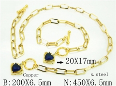 HY Wholesale Stainless Steel 316L Necklaces Bracelets Sets-HY62S0329HLV