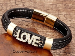 HY Wholesale Leather Jewelry Popular Leather Bracelets-HY0118B909