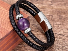 HY Wholesale Leather Jewelry Popular Leather Bracelets-HY0118B773