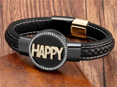 HY Wholesale Leather Jewelry Popular Leather Bracelets-HY0118B376