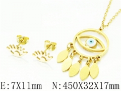 HY Wholesale Jewelry 316L Stainless Steel Earrings Necklace Jewelry Set-HY34S0015OLW