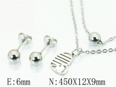 HY Wholesale Jewelry 316L Stainless Steel Earrings Necklace Jewelry Set-HY91S1375MF