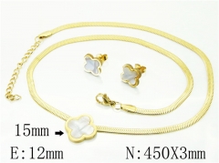 HY Wholesale Jewelry 316L Stainless Steel Earrings Necklace Jewelry Set-HY34S0035MOY