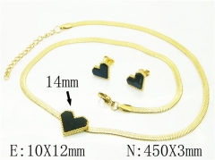 HY Wholesale Jewelry 316L Stainless Steel Earrings Necklace Jewelry Set-HY34S0036MOE