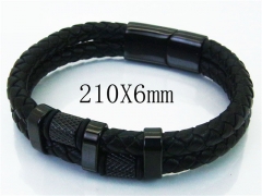 HY Wholesale Bracelets 316L Stainless Steel And Leather Jewelry Bracelets-HY23B0136HNF