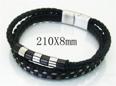 HY Wholesale Bracelets 316L Stainless Steel And Leather Jewelry Bracelets-HY23B0186HOE