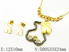 HY Wholesale Jewelry 316L Stainless Steel Earrings Necklace Jewelry Set-HY02S2875HME