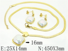 HY Wholesale Jewelry 316L Stainless Steel Earrings Necklace Jewelry Set-HY34S0032OLS