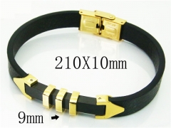 HY Wholesale Bracelets 316L Stainless Steel And Leather Jewelry Bracelets-HY23B0197HNC