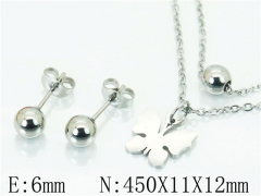 HY Wholesale Jewelry 316L Stainless Steel Earrings Necklace Jewelry Set-HY91S1370ME