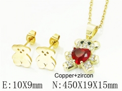 HY Wholesale Jewelry 316L Stainless Steel Earrings Necklace Jewelry Set-HY34S0026MLE