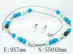 HY Wholesale Jewelry 316L Stainless Steel Earrings Necklace Jewelry Set-HY64S1310HOR