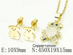 HY Wholesale Jewelry 316L Stainless Steel Earrings Necklace Jewelry Set-HY34S0024MLG