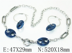 HY Wholesale Jewelry 316L Stainless Steel Earrings Necklace Jewelry Set-HY21S0360IJE