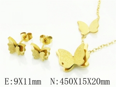 HY Wholesale Jewelry 316L Stainless Steel Earrings Necklace Jewelry Set-HY34S0004MW