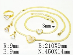 HY Wholesale Jewelry 316L Stainless Steel Earrings Necklace Jewelry Set-HY34S0042HKE