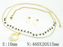 HY Wholesale Jewelry 316L Stainless Steel Earrings Necklace Jewelry Set-HY21S0336OG