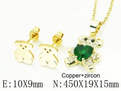 HY Wholesale Jewelry 316L Stainless Steel Earrings Necklace Jewelry Set-HY34S0027MLR