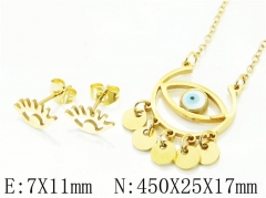 HY Wholesale Jewelry 316L Stainless Steel Earrings Necklace Jewelry Set-HY34S0014OLD