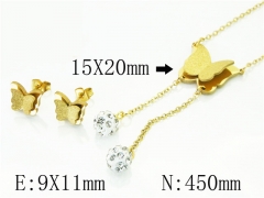 HY Wholesale Jewelry 316L Stainless Steel Earrings Necklace Jewelry Set-HY34S0009MT