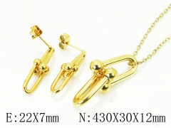 HY Wholesale Jewelry 316L Stainless Steel Earrings Necklace Jewelry Set-HY34S0021LL