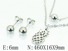 HY Wholesale Jewelry 316L Stainless Steel Earrings Necklace Jewelry Set-HY91S1283ME