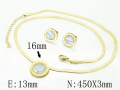 HY Wholesale Jewelry 316L Stainless Steel Earrings Necklace Jewelry Set-HY34S0033MO