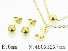 HY Wholesale Jewelry 316L Stainless Steel Earrings Necklace Jewelry Set-HY91S1383OB