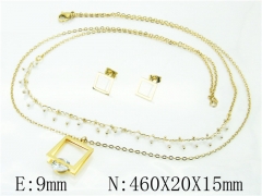 HY Wholesale Jewelry 316L Stainless Steel Earrings Necklace Jewelry Set-HY21S0330OX