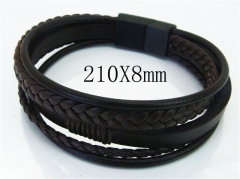 HY Wholesale Bracelets 316L Stainless Steel And Leather Jewelry Bracelets-HY23B0191HLW