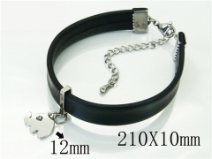 HY Wholesale Bracelets 316L Stainless Steel And Leather Jewelry Bracelets-HY91B0146NC