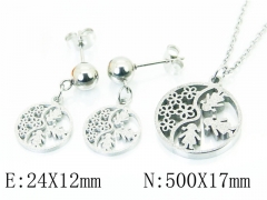 HY Wholesale Jewelry 316L Stainless Steel Earrings Necklace Jewelry Set-HY91S1296PE