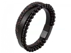 HY Wholesale Leather Bracelets Jewelry Popular Leather Bracelets-HY0136B079