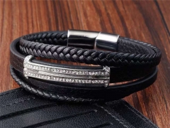 HY Wholesale Leather Bracelets Jewelry Popular Leather Bracelets-HY0133B117