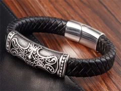 HY Wholesale Leather Bracelets Jewelry Popular Leather Bracelets-HY0133B103