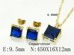 HY Wholesale Jewelry 316L Stainless Steel Earrings Necklace Jewelry Set-HY65S0146HEE