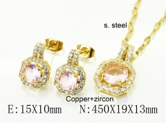 HY Wholesale Jewelry 316L Stainless Steel Earrings Necklace Jewelry Set-HY65S0141HJZ