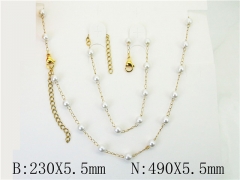 HY Wholesale Jewelry 316L Stainless Steel Earrings Necklace Jewelry Set-HY39S0512HIF